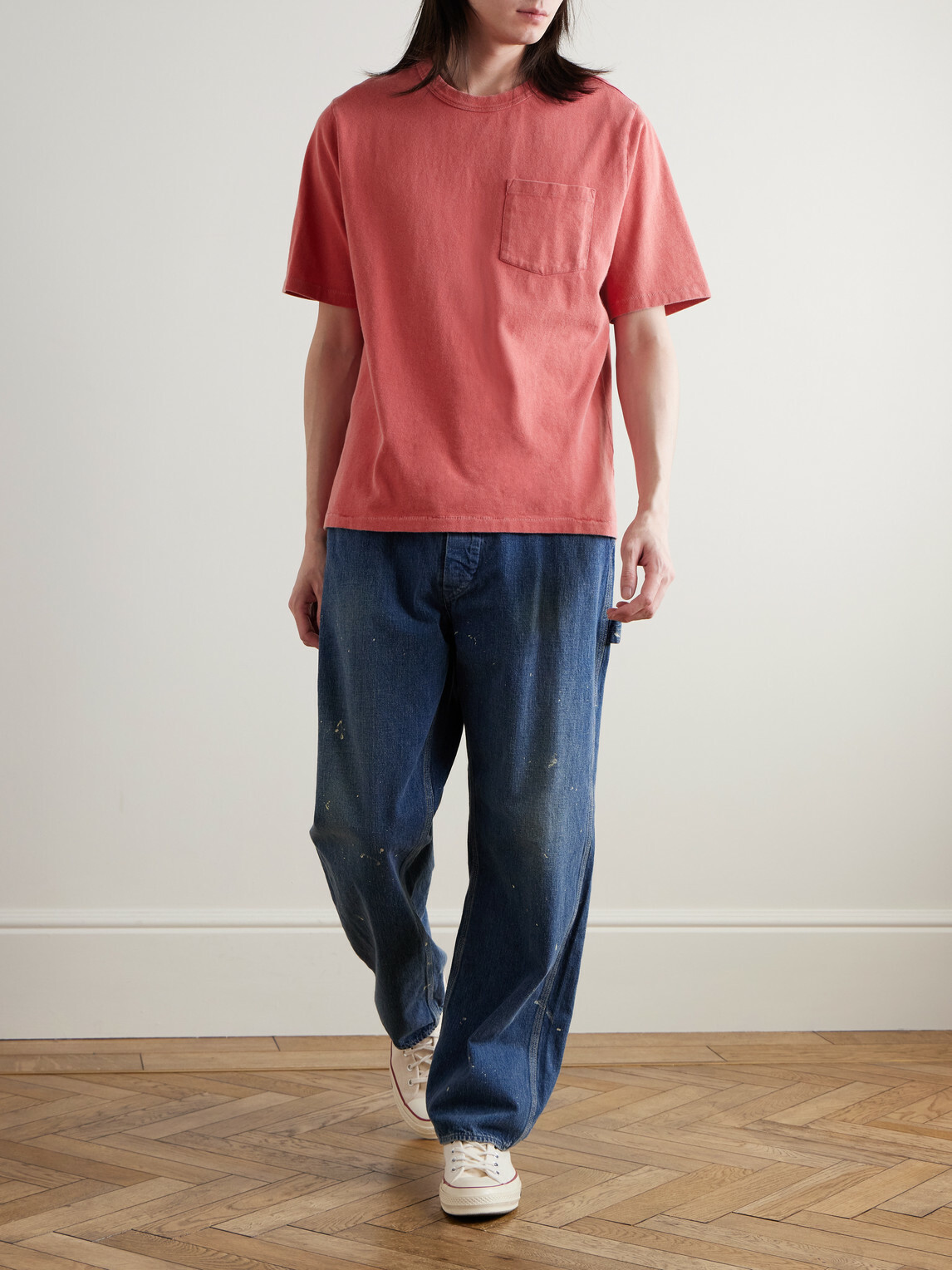 Corridor - Garment-Dyed Cotton-Jersey T-Shirt - Red