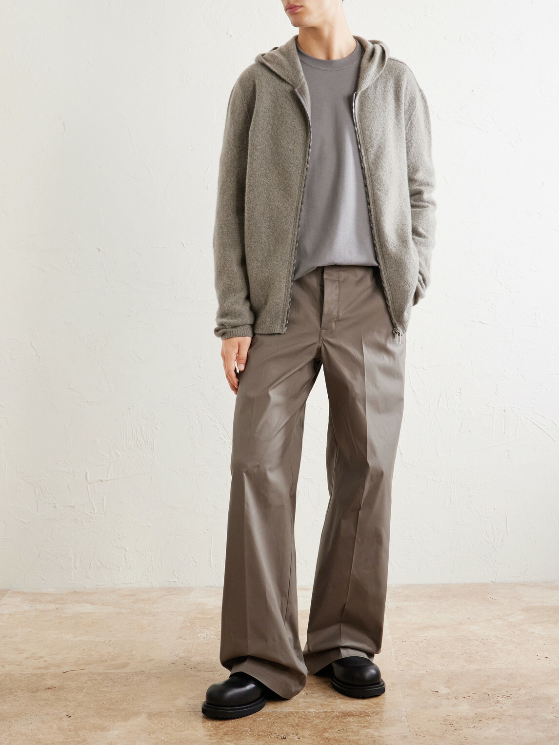 Rick Owens - Wide-Leg Cotton-Blend Canvas Trousers - Neutrals