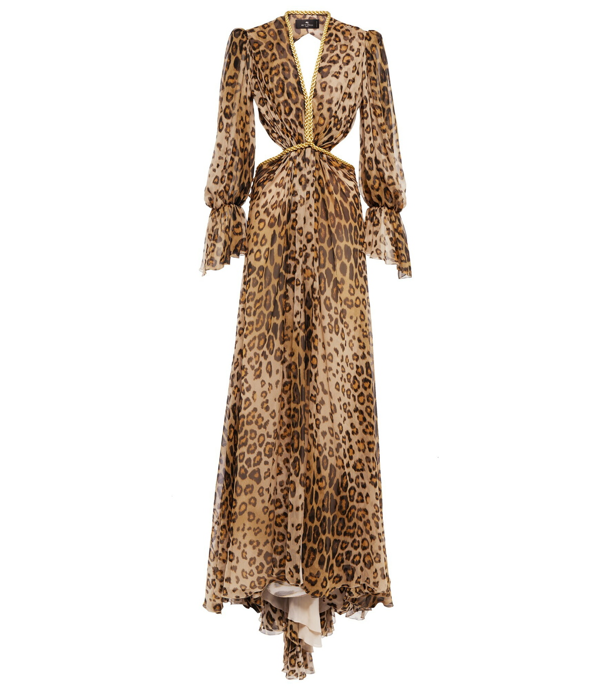 Etro - Leopard-print cutout silk gown