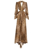 Etro - Leopard-print cutout silk gown