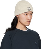 Maison Kitsuné Beige Fox Head Beanie