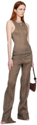 Ludovic de Saint Sernin Brown Pleated Tank Top