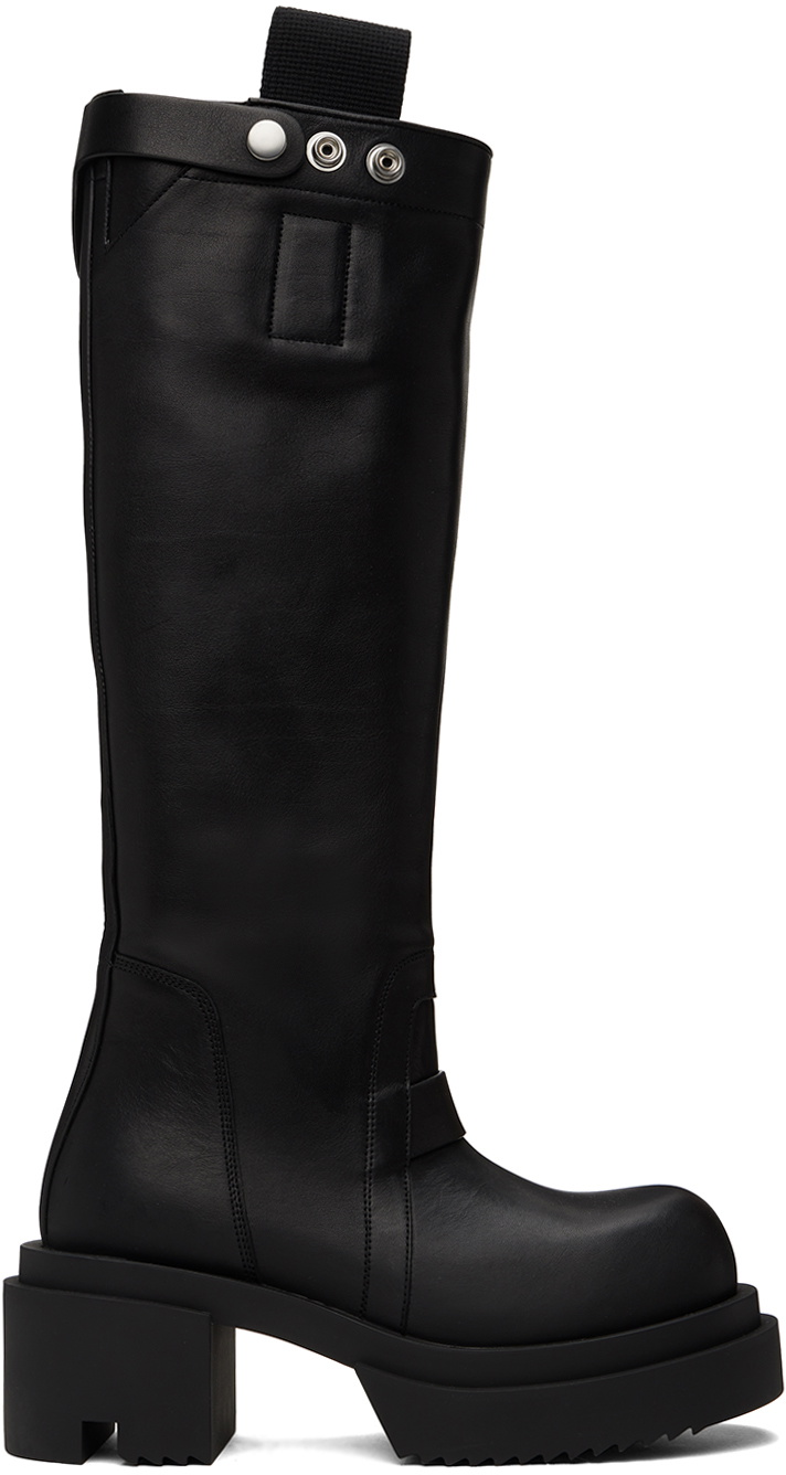 Rick Owens Black Porterville Knee Pull On Bogun Tall Boots Rick Owens