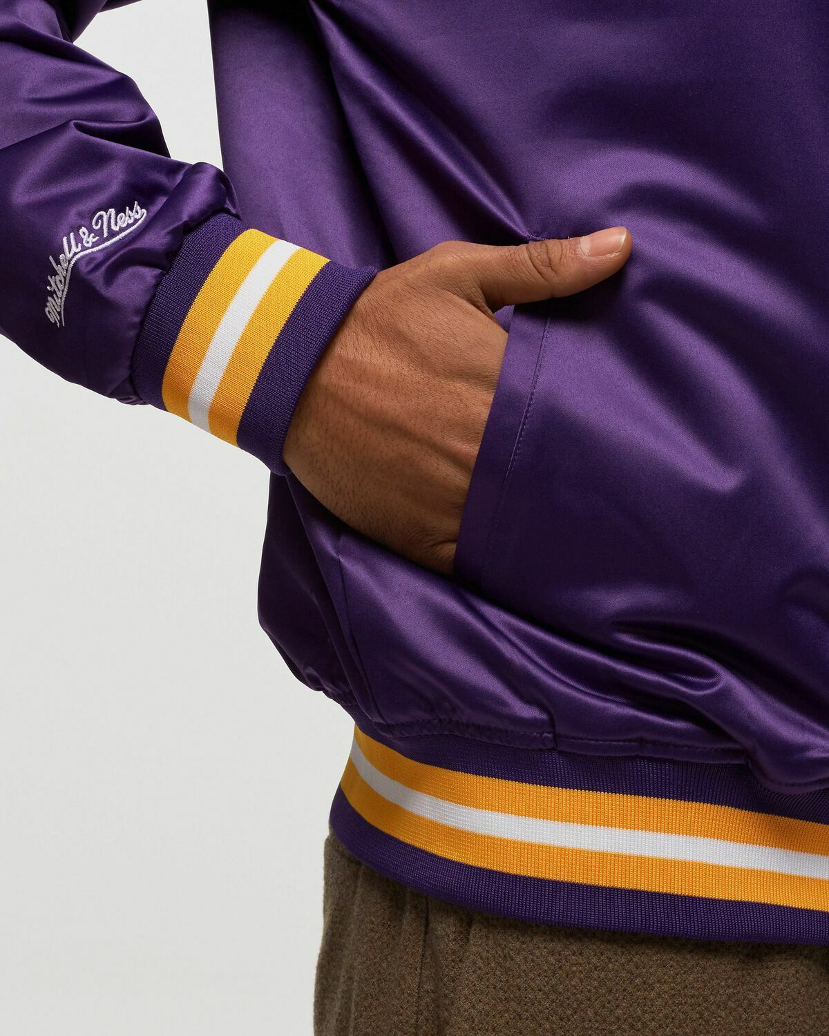 Lightweight Satin Jacket Los Angeles Lakers White