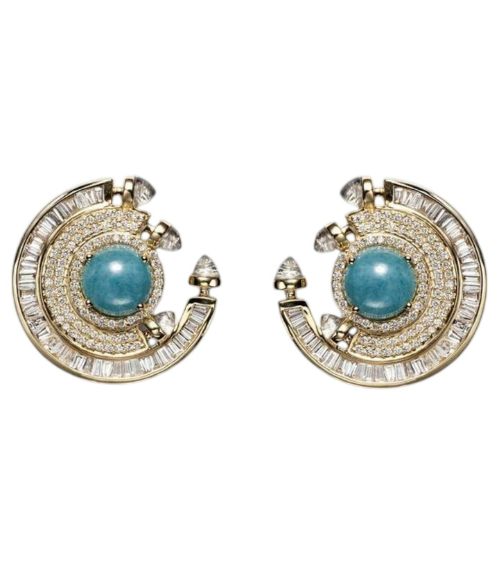Photo: Ananya Chakra 18kt gold earrings with gemstones