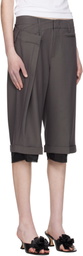 OPEN YY Gray Wrap Over Shorts