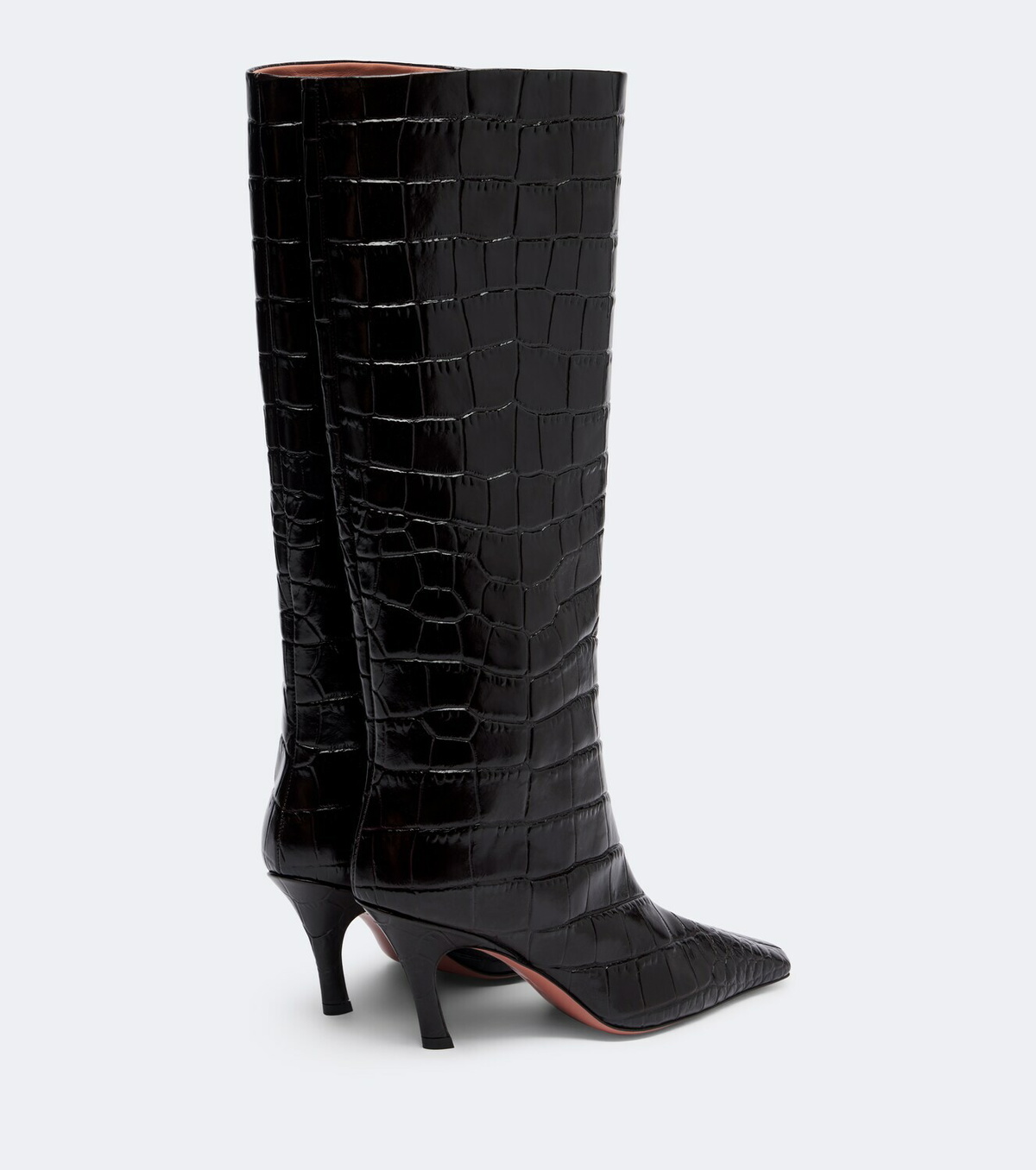 Amina Muaddi Mona croc-effect leather knee-high boots