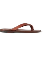 Manolo Blahnik - Siracusa Leather Flip Flops - Brown