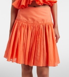 Alaïa Gathered cotton and linen miniskirt