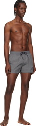BOSS Gray Outline Logo Print Swim Shorts