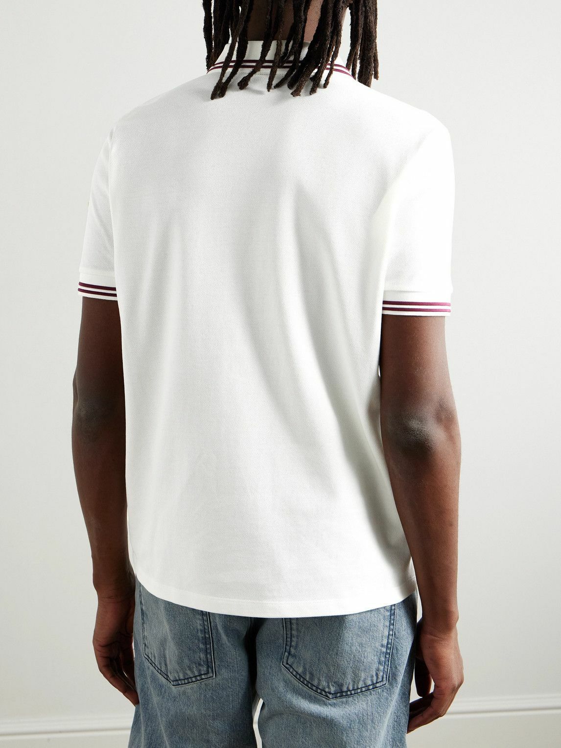 Moncler - Slim-Fit Logo-Appliquéd Cotton-Piqué Polo Shirt - White