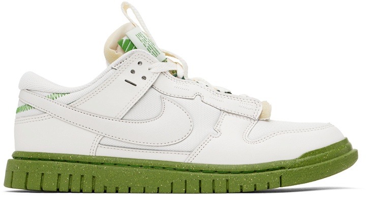 Photo: Nike White & Green Air Dunk Low Jumbo Sneakers
