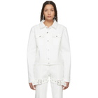 Kreist White Appliqued Denim Jacket