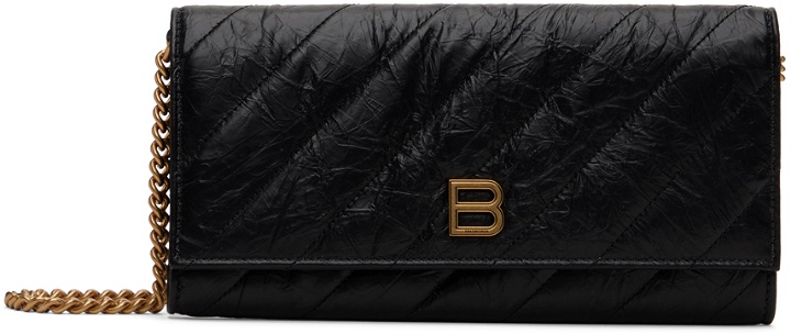 Photo: Balenciaga Black Crush Wallet On Chain Quilted Bag
