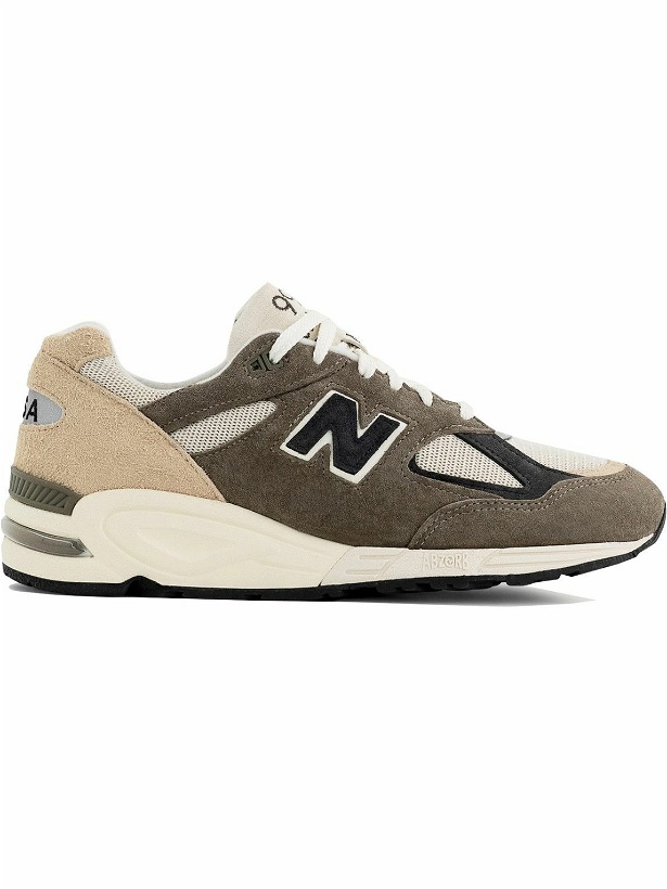 Photo: New Balance - Teddy Santis M990v2 Mesh and Suede Sneakers - Brown