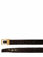 SAINT LAURENT - 3cm Boucle La 66 Embossed Leather Belt