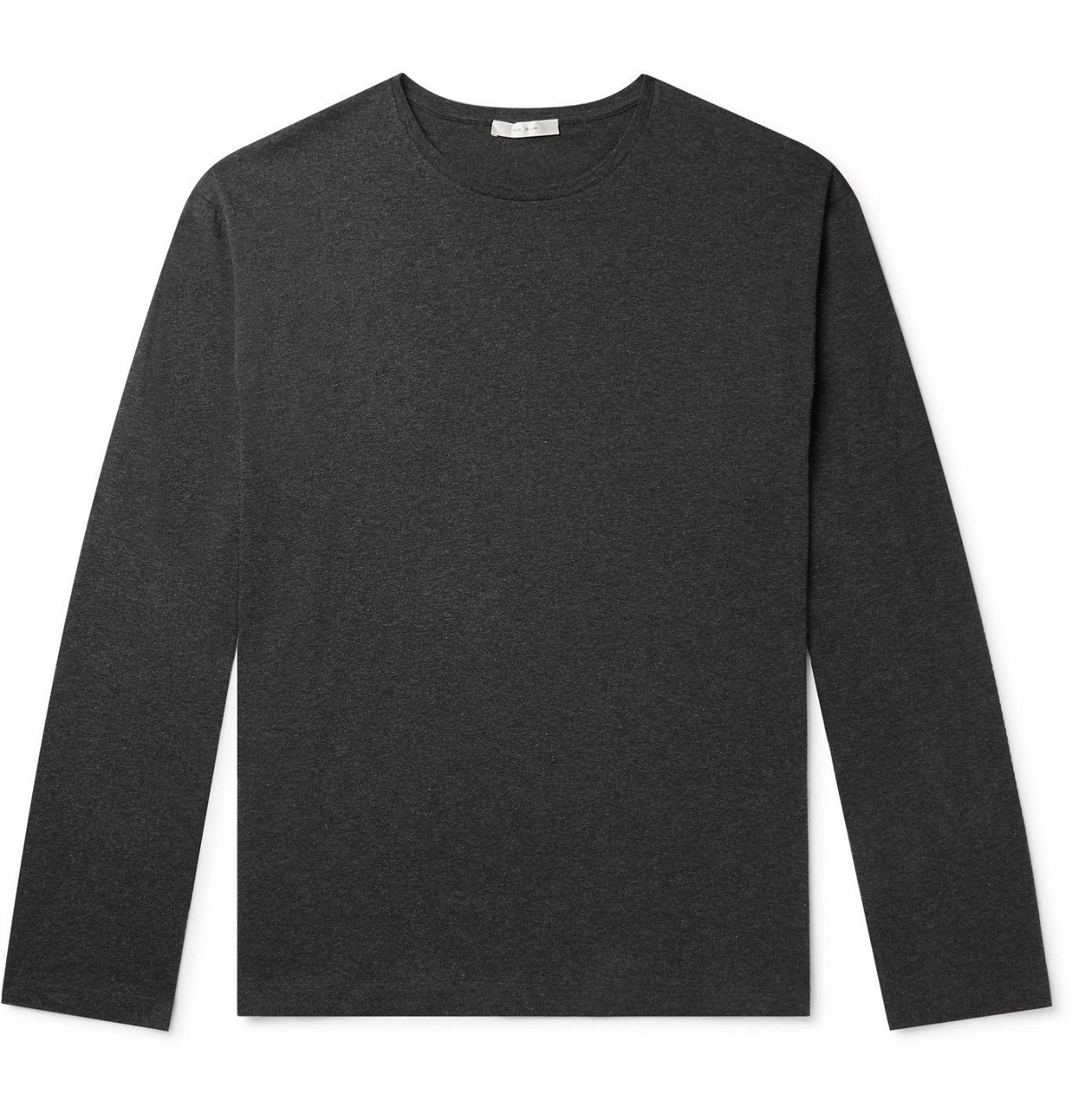 Photo: THE ROW - Jaco Mélange Cotton and Cashmere-Blend Jersey T-Shirt - Gray