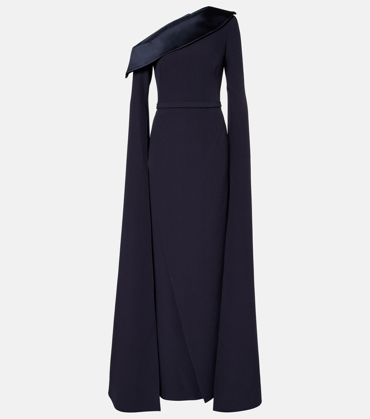 Safiyaa Rinoa caped crépe gown