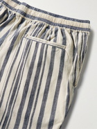 Corridor - Striped Straight-Leg Cotton Drawstring Shorts - Blue