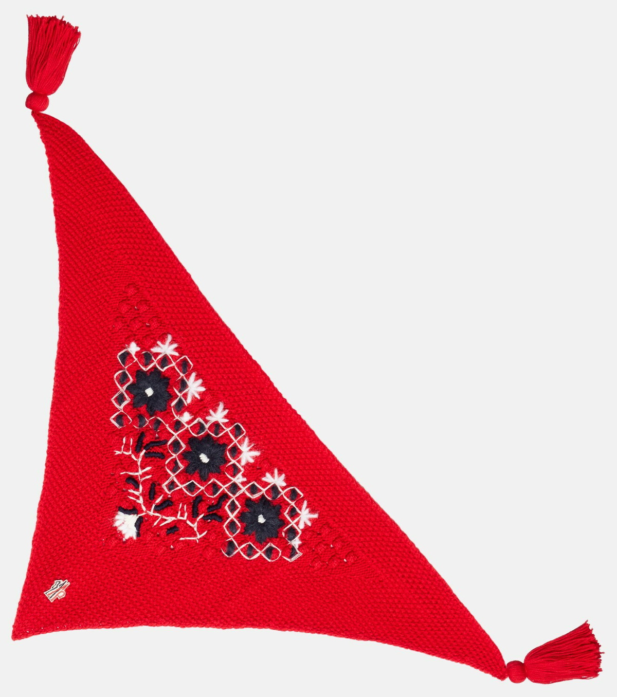 Moncler Embroidered wool scarf