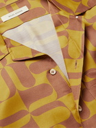 Wales Bonner - Rhythm Camp-Collar Printed Satin Shirt - Yellow