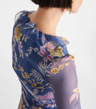 Etro Floral silk wrap dress