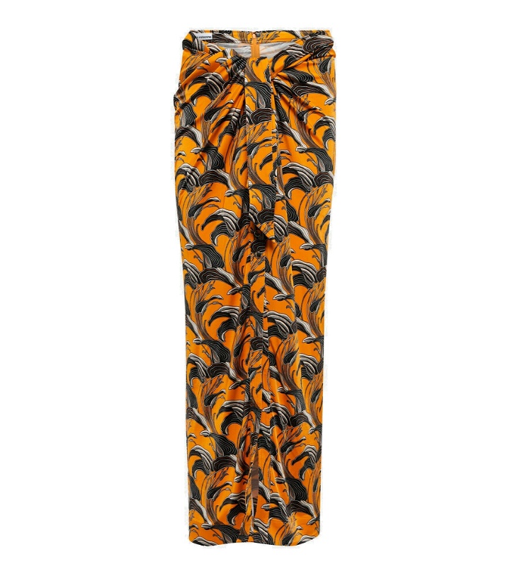 Photo: Paco Rabanne - Tie-detail printed midi skirt