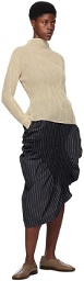 ISSEY MIYAKE Black Contraction Midi Skirt