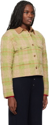 Guest in Residence Green Tartan Cropped Jacket