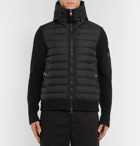 Moncler - Panelled Wool-Blend and Quilted Shell Hooded Down Jacket - Men - Black