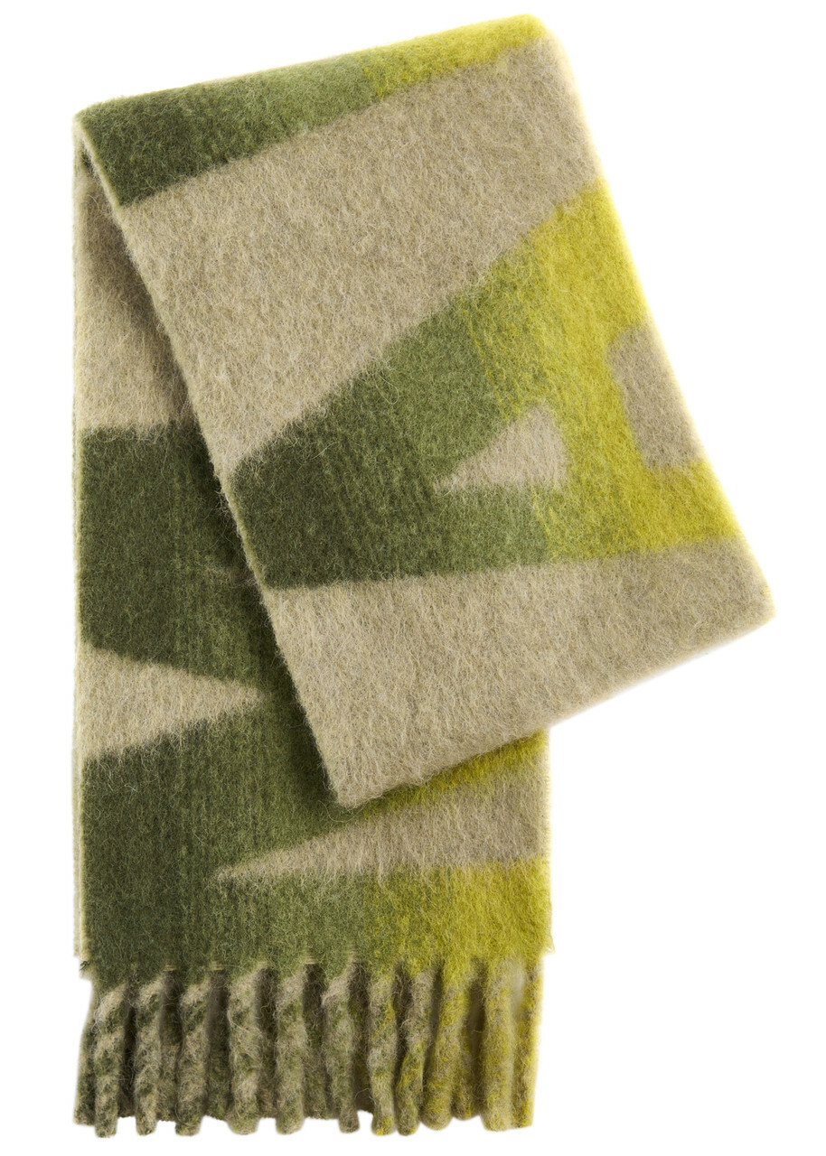 Isabel Marant Loliana Logo-intarsia Alpaca-blend Scarf - Khaki - One Size