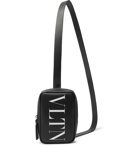 Valentino - Valentino Garavani Logo-Print Leather Messenger Bag - Black