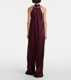 Stella McCartney Embellished halterneck satin jumpsuit
