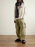 Story Mfg. - Forager Wide-Leg Organic Cotton-Canvas Drawstring Cargo Trousers - Green