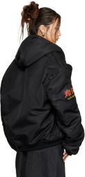 LU'U DAN Black Distorted MA1 Bomber Jacket