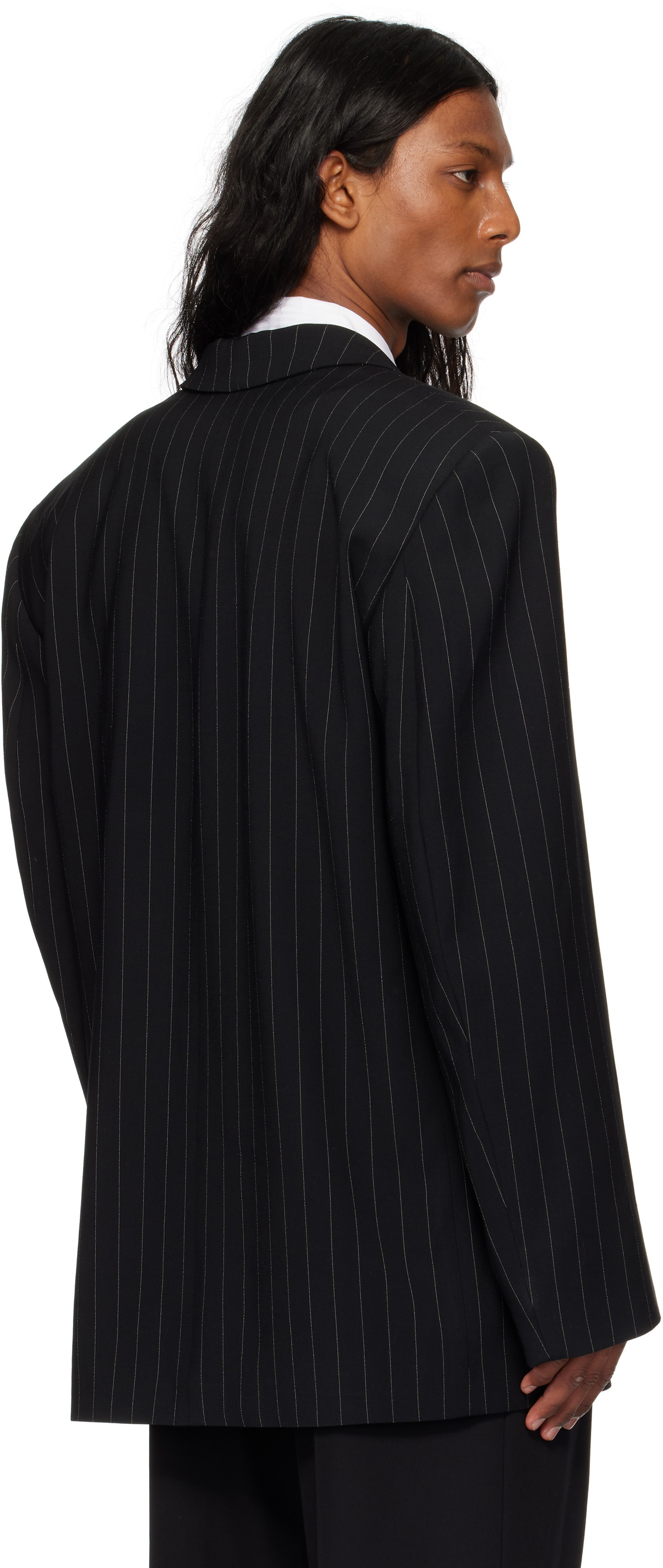LGN Louis Gabriel Nouchi Black Single Breasted Oversized Blazer