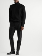 Zegna - Cable-Knit Wool Rollneck Sweater - Black