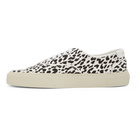 Saint Laurent White and Black Leopard Venice Sneakers