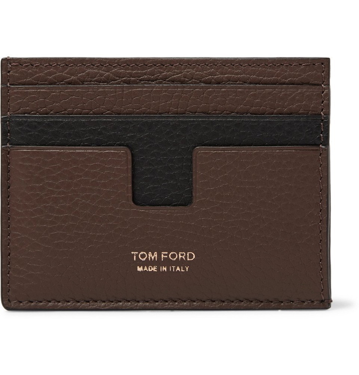 Photo: TOM FORD - Two-Tone Full-Grain Leather Cardholder - Men - Army green