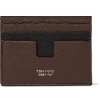 TOM FORD - Two-Tone Full-Grain Leather Cardholder - Men - Army green