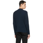 Stone Island Blue Rib Knit Sweater