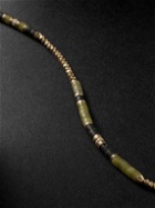 MAOR - Creosote Gold, Jade and Diamond Beaded Necklace - Gold
