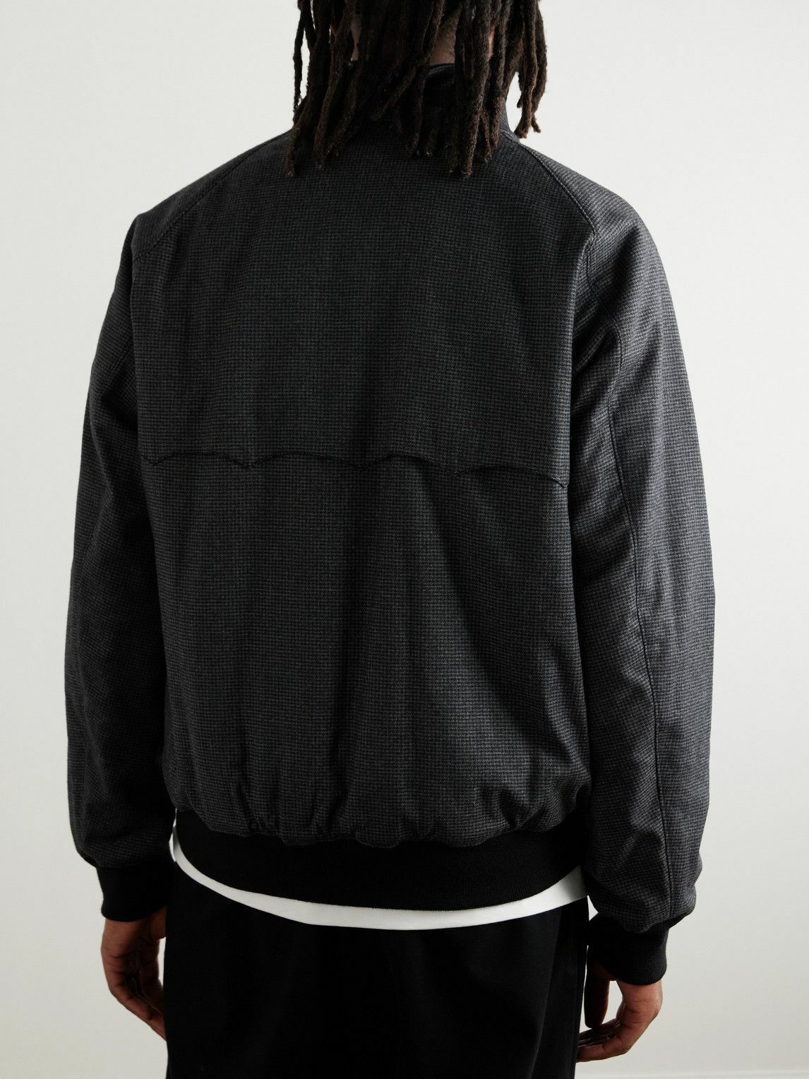 Baracuta - Houndstooth Wool-Blend Zip-Up Bomber Jacket - Gray