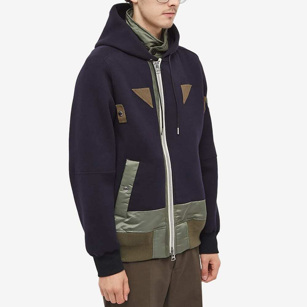 Sacai Men's Nylon Twill MA-1 Jacket in Navy/Khaki Sacai