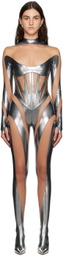 Mugler Silver Iconic Jumpsuit