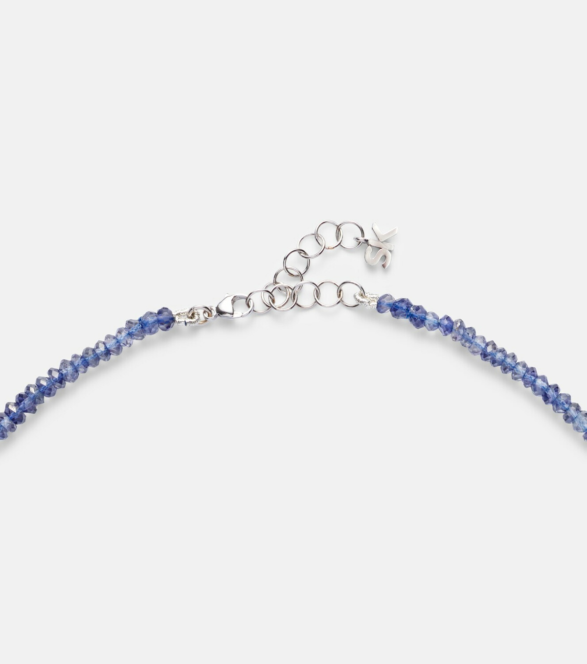 Suzanne Kalan 18kt white gold beaded necklace with sapphires and diamonds