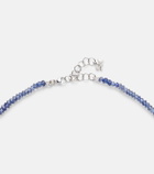 Suzanne Kalan 18kt white gold beaded necklace with sapphires and diamonds