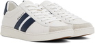 Bally White & Navy Tennis Sneakers