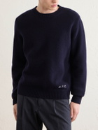 A.P.C. - Edmond Logo-Intarsia Wool Sweater - Blue