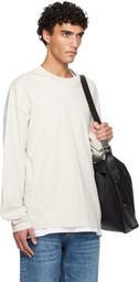 Fear of God ESSENTIALS Off-White Holiday Embroidered Classic Long Sleeve T-shirt